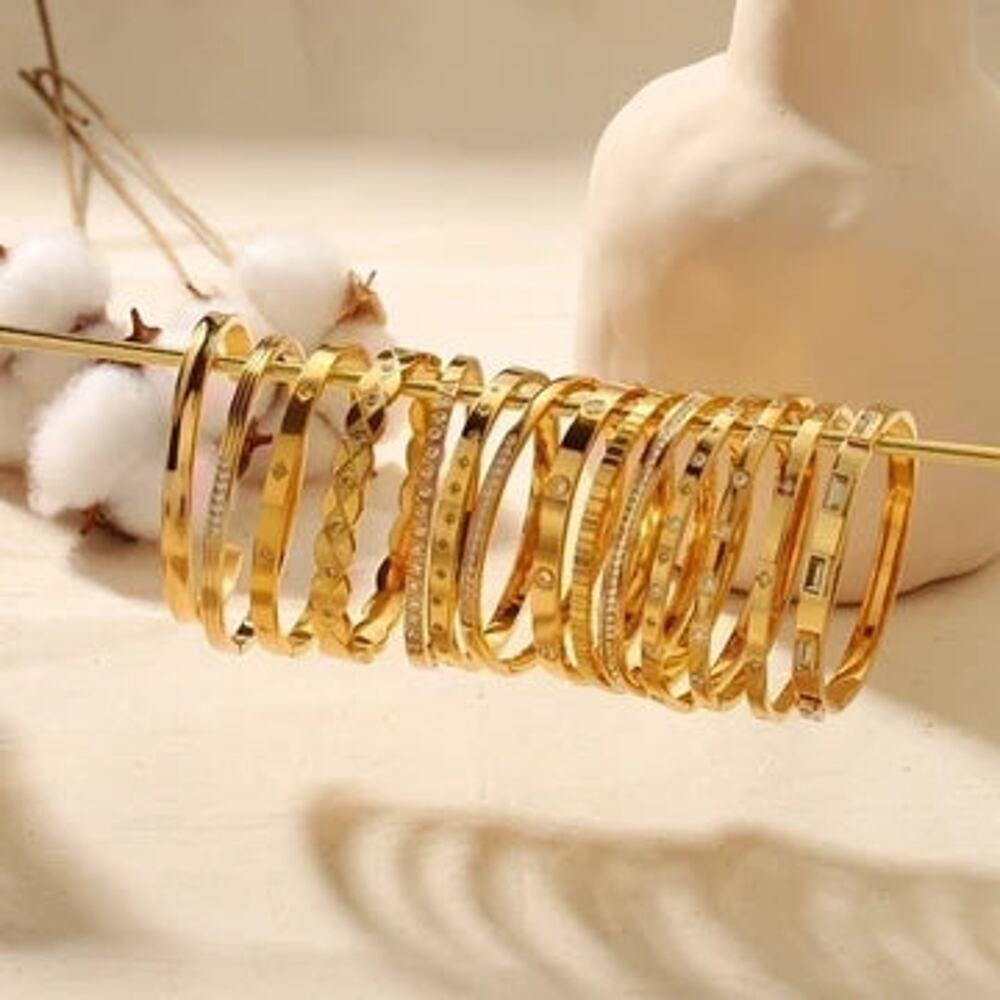 Gold Bangles Rectangle - Waterproof - Picture 5 of 6
